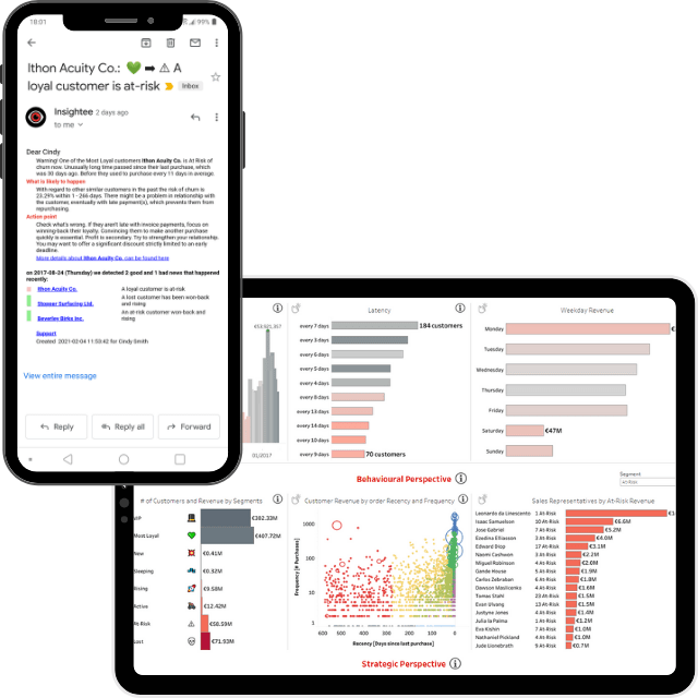 Insightee service on mobile and tablet